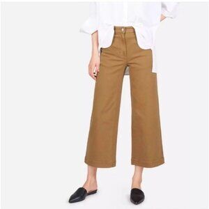 EVERLANE | Wide Leg Crop Pant in Khaki Brown - Size 4